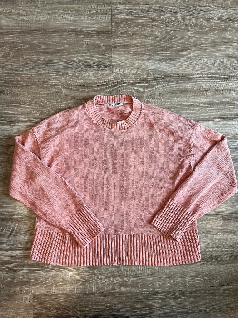 Everlane Organic Cotton Boyfriend Sweater Peach Small Relaxed Fit